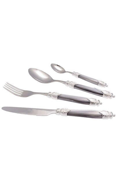 RİVADOSSİ SANDRO Arianna Chrome Gray Cutlery Set 75 Pieces