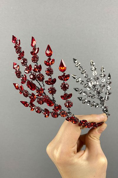 Hayalperest boncuk Helenist Double Sided Bridal Henna Crown