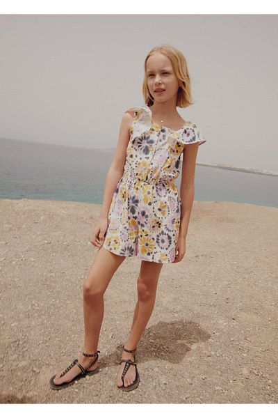 MANGO Kids Βαμβακερή φόρμα με σχέδια