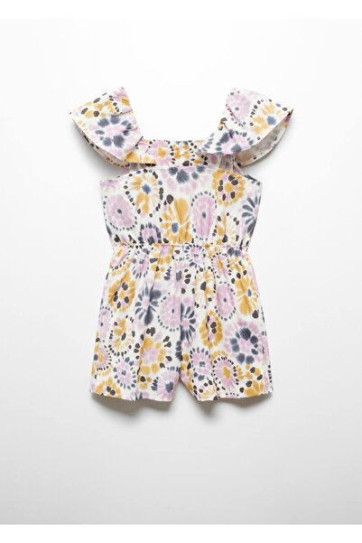 MANGO Kids Desenli pamuklu tulum