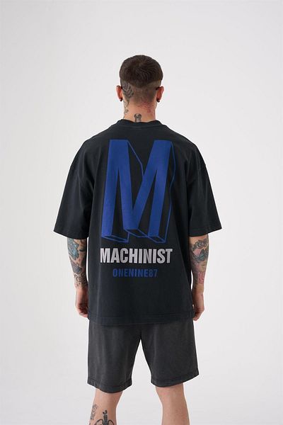Machinist Ανδρικό μπλουζάκι Onenıne87 με στάμπα, πλενόμενο, μαύρο-μπλε