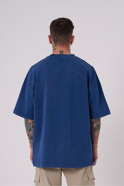 Machinist Men's Born Again Printed Washable Light Indigo T-Shirt