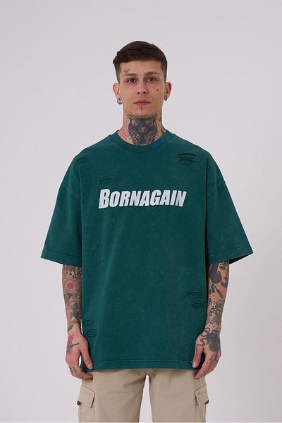 Machinist Ανδρικό μπλουζάκι Born Again Printed Washable Petrol Green T-shirt