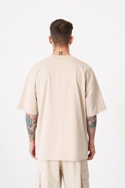 Machinist Tricou supradimensionat cu imprimeu pantera roz pentru bărbați, bej deschis