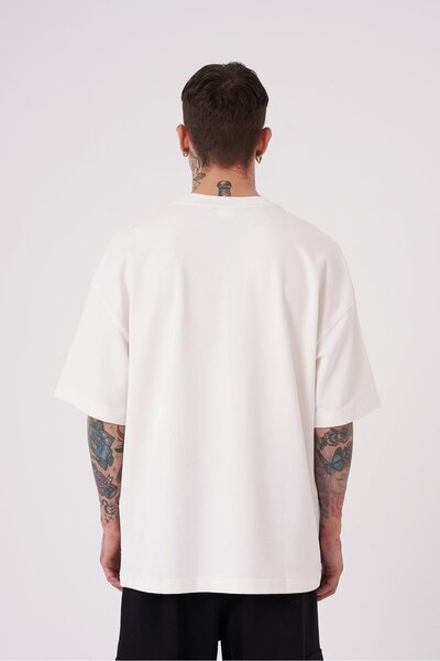 Machinist Ανδρικό μπλουζάκι εκρού με στάμπα λουλουδιών