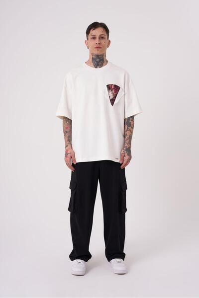 Machinist Ανδρικό μπλουζάκι εκρού με στάμπα λουλουδιών