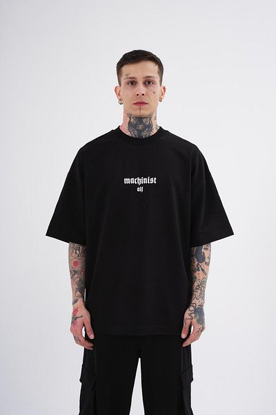Machinist Ανδρικό μπλουζάκι με στάμπα Alf Oversize μαύρο
