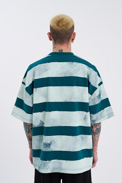Machinist Men's Oversize Petrol Ecru T-Shirt - Everyting You Printed