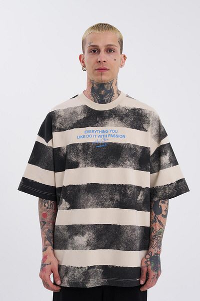 Machinist Men's Oversize Beige Black T-Shirt - Everyting You Printed