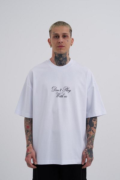Machinist Men's Oversize White T-shirt - Don't Play With Printed