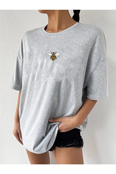 LAND MODA Bee Paper Printed Women's T-shirt