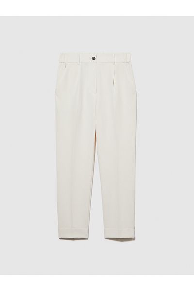 Sisley Beige Viscose Mixed - Flexible Normal Waist Women's Jogger Pants