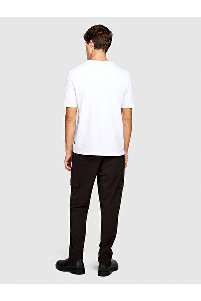 Sisley Ανδρικό μπλουζάκι από 100% βαμβάκι σε κανονική εφαρμογή