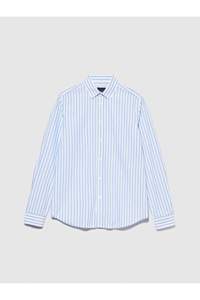 Sisley Ανδρικό πουκάμισο με μπλε ρίγες - 100% βαμβάκι