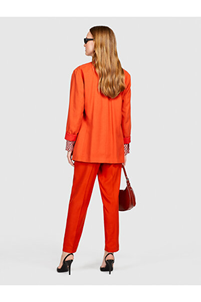 Sisley Kadın Turuncu %100 Liyosel Kemerli Jogger Pantolon