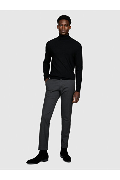 Sisley Ανδρικό ελαστικό παντελόνι σε ανθρακί χρώμα