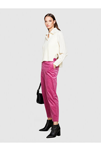Sisley Παντελόνι Jogger Candy Pink Velvet - 100% βαμβάκι