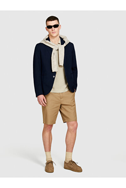 Sisley سترة رجالية باللون الأزرق الداكن - 100% قطن، تفاصيل جيب الأنابيب، مقاس...