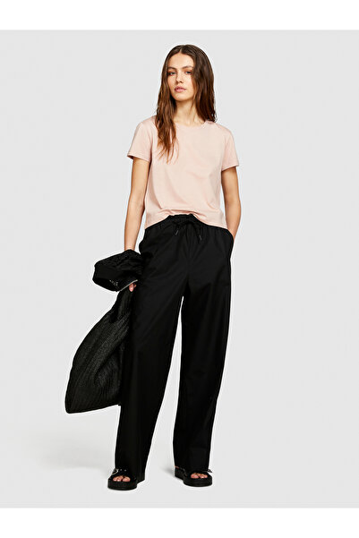 Sisley Beige Women's T-shirt - 100% Cotton, Round Neck