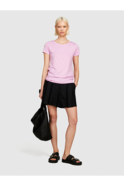 Sisley Lilac Cotton Modal Mix - Crew Neck Women's T-shirt