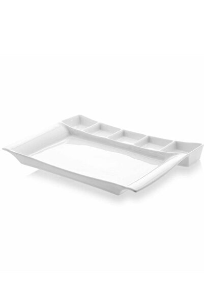 Güral Porselen Milano 5 Bölmeli Servis Tabldot Tabak 37*26cm 1 Adet