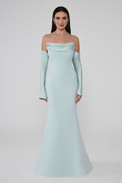ALFABETA Fish Cut Strapless Long Dress