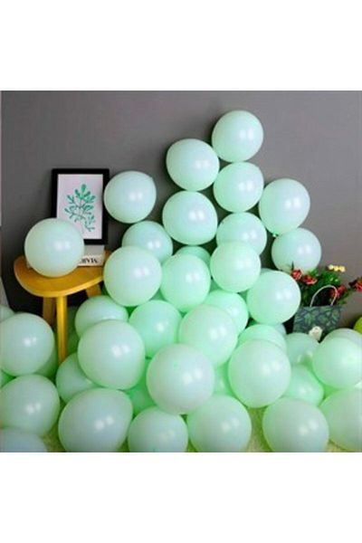 BalonEvi Macaron Balloon 50 Pieces Mint Green Color