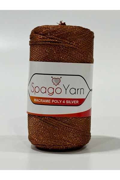 BALIM ÖRGÜ EVİ Spago Poly 4 - Прежда за макраме със сребърен блясък 4No 203