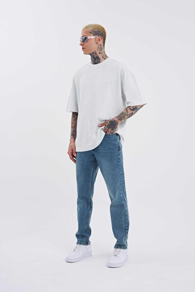 Machinist Men's Blue Effect Loose Fit Jean Trousers