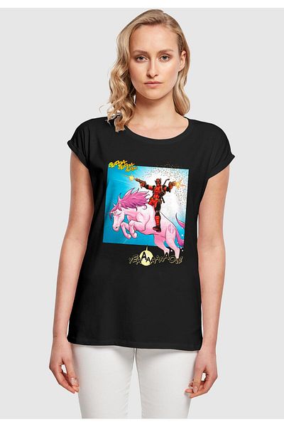 ABSOLUTE CULT Damen Ladies Deadpool - Unicorn Battle T-Shirt