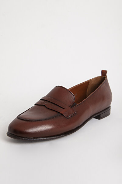 Dericlub Br 04037 Real Leather Women's Loafer Tan