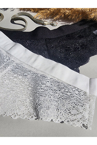 Kutaf Chiloți brazilian alb-negru, pachet de 2