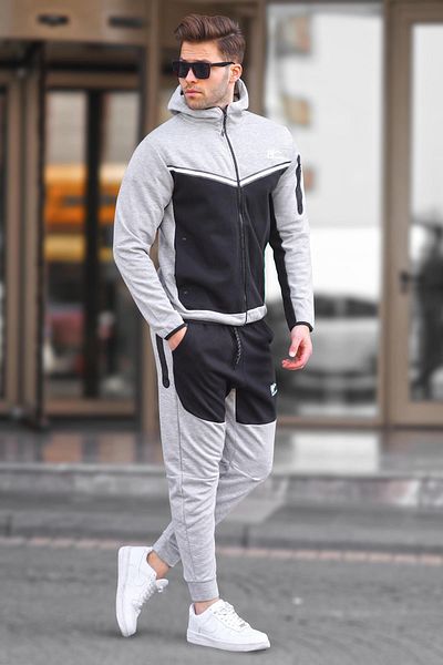 Madmext Gray Men's Tracksuit Set 5697