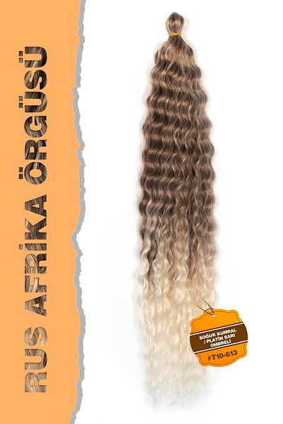 TAM TARZ Cold Auburn and Platinum Yellow Ombreli Russian Afro Wave Hair