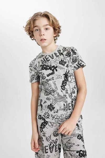 DeFacto Set de pijamale pentru băieți, cu mâneci scurte, pantaloni scurți C2780a824sm
