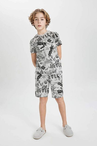 DeFacto Set de pijamale pentru băieți, cu mâneci scurte, pantaloni scurți C2780a824sm