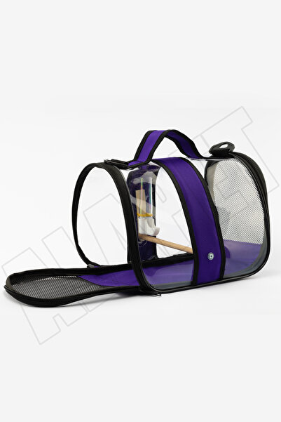 ENS PLASTİK Kuş Taşıma Çantası Suluklu Tünekli 32x22x20 Büyük Boy 1. Kalite, Mor