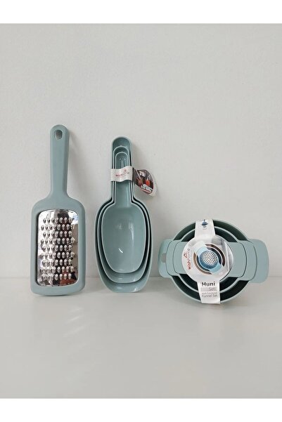 Genel Markalar 3lü Yeşil Mutfak Seti "3lü Erzak Küreği + Hazneli Rende + 3lü ...