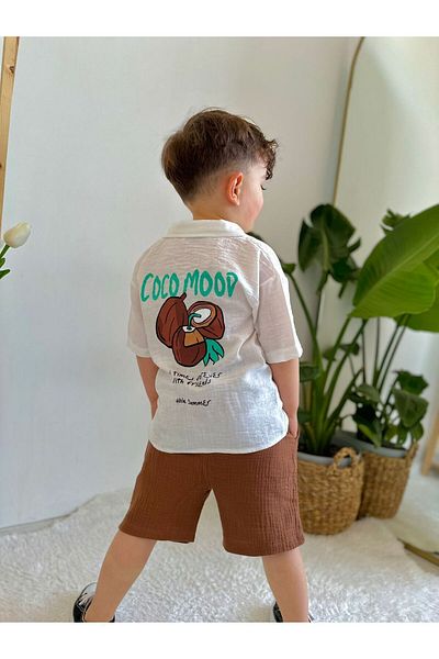 JELİBOOM Premium Coconat Holiday Children's Shorts Set - Summer