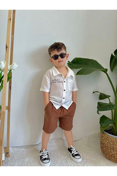 JELİBOOM Premium Coconat Holiday Children's Shorts Set - Summer