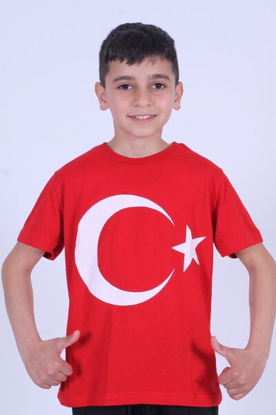 YA KO KİDS Ataturk Printed Different Colored Children's T-Shirt