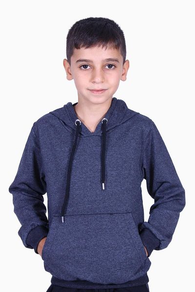 YA KO KİDS Pulover afumat cu glugă, unisex, pentru copii, cu buzunar cangur