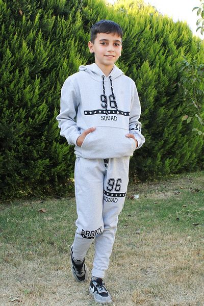 YA KO KİDS 96 Printed Hooded Boys' Bottom-Top Tracksuit Set