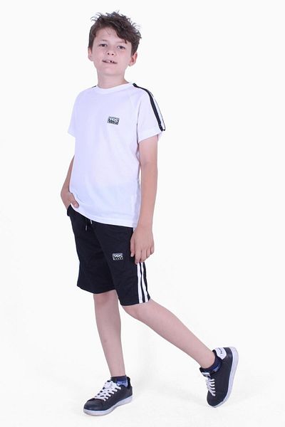 YA KO KİDS STRIPED PATTERNED SPORTS BOYS SUMMER SUIT