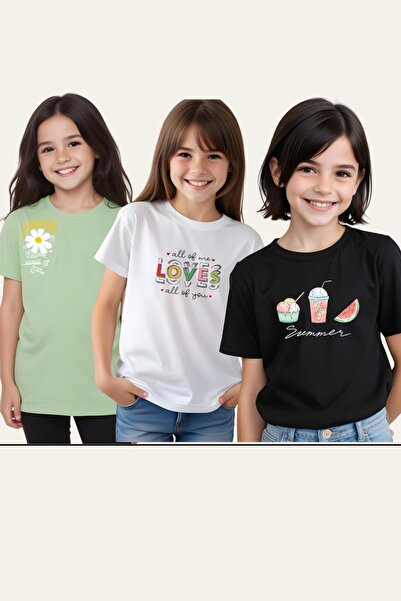 YA KO KİDS Tricou Fete Basic mânecă scurtă - Imprimat