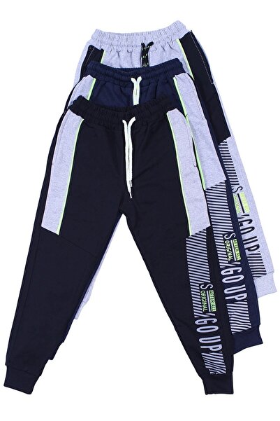 YA KO KİDS Φούτερ για αγόρι 3 τεμαχίων μαύρο-σκούρο μπλε-γκρι, Go Up Text Pri...