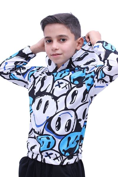 YA KO KİDS Hanorac cu glugă cu model Emoji