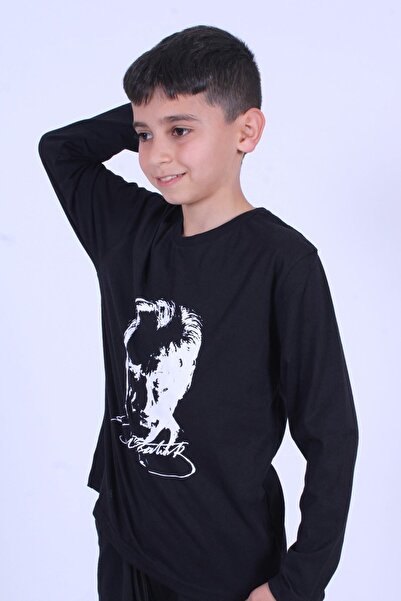 YA KO KİDS Hanorac pentru băiat-fată cu imprimeu Atatürk-ayyıldız