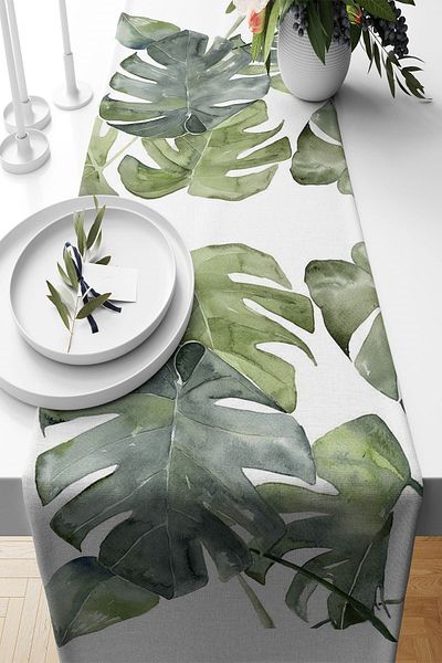 on the clouds Tropical Large Leaf Stain Fabric - Τραπέζι σαλονιού και κουζίνας, διαφορετικά μοντέλα