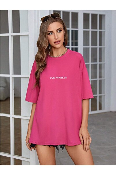 MEİLİFENG Tricou cu imprimeu LOS ANGELES - colorat, oversize, din bumbac, cu ...